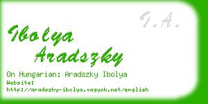 ibolya aradszky business card